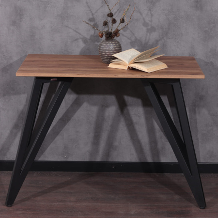 Стол Женева 2 (1300х800) 18мм, ЛДСП Дуб табачный крафт / Металлокаркас Графит