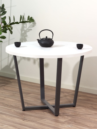 Стол Орлеан (D1100) 18мм, ЛДСП Белый / Металлокаркас Графит Стол Орлеан (D1100) 18мм, ЛДСП Белый / Металлокаркас Графит