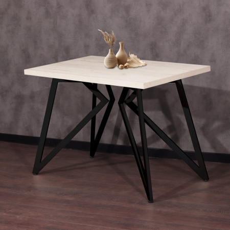 Стол Женева (1200х700), ЛДСП Дуб белый крафт / Металлокаркас Графит