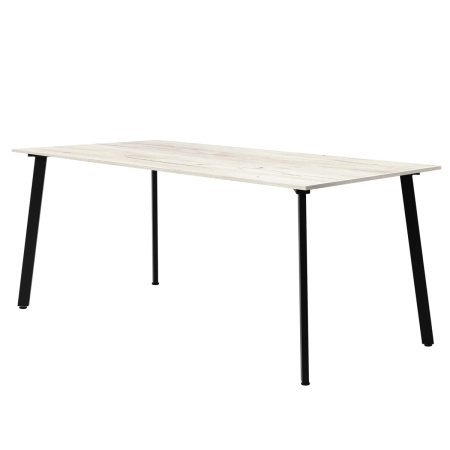 Стол Шанхай (1600х800) 18мм, ЛДСП Дуб белый крафт / Металлокаркас Черный Стол Шанхай (1600х800) 18мм, ЛДСП Дуб белый крафт / Металлокаркас Черный