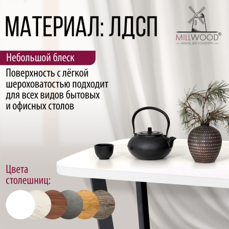 Столешница закругленная 1800х800х36, ЛДСП Белый