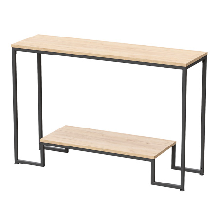 Стол-консоль Пекин 4, ЛДСП Дуб золотой крафт / Металлокаркас Черный