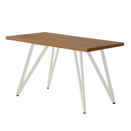 Стол Женева 2 (1600х800), ЛДСП Дуб золотой крафт / Металлокаркас Белый