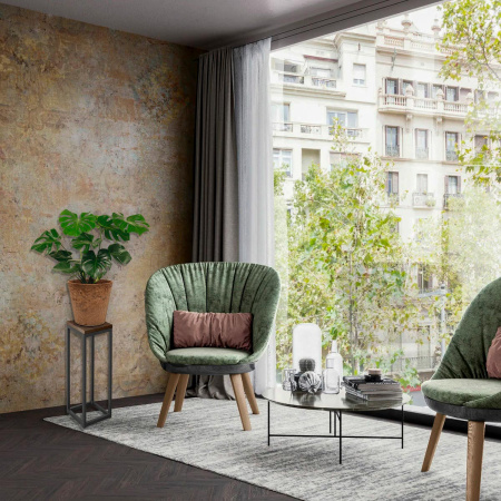 Подставка декоративная 210x210x500, ЛДСП Дуб табачный крафт / Металлокаркас Графит