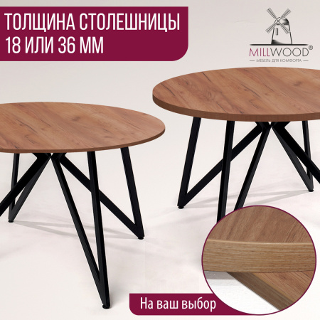 Столешница D900х36 без присадки, ЛДСП Дуб табачный крафт