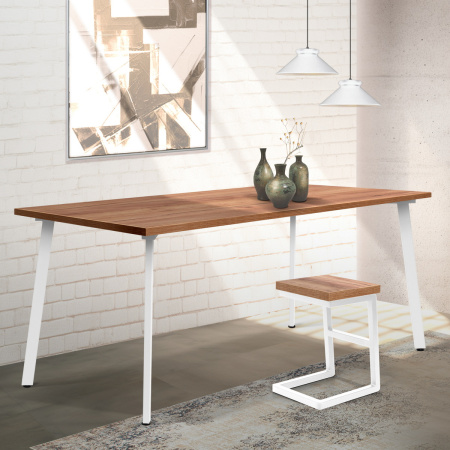 Стол Шанхай (1600х800), ЛДСП Дуб табачный крафт / Металлокаркас Белый