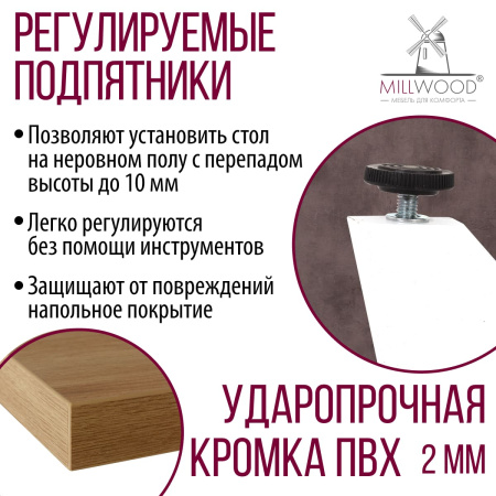 Стол Женева (1200х700), ЛДСП Дуб золотой крафт / Металлокаркас Белый Стол Женева (1200х700), ЛДСП Дуб золотой крафт / Металлокаркас Белый