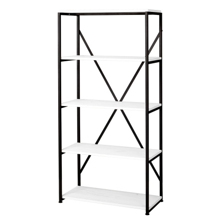 Стеллаж Лофт CH-1, ЛДСП Белый / Металлокаркас Черный