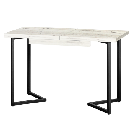 Стол раздвижной Лондон (1100/1500х700), ЛДСП Дуб белый крафт / Металлокаркас Черный