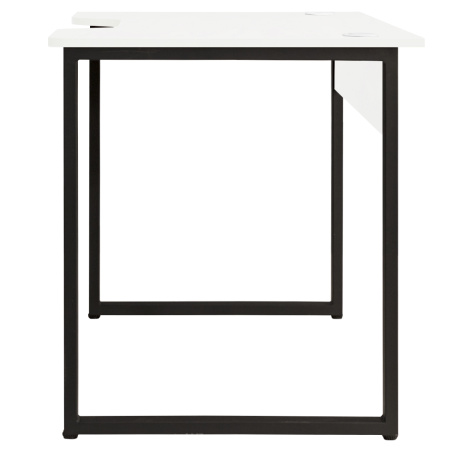 Стол Гонконг с вырезом (1300х700) 18 мм, ЛДСП Белый / Металлокаркас Черный