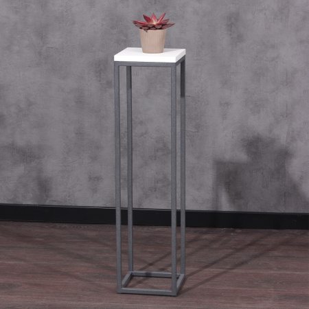 Подставка декоративная 210x210x900, ЛДСП Белый / Металлокаркас Графит