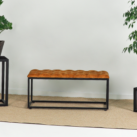 Банкетка Верона 1, Ткань 12 Мёд \ Металлокаркас Шоколад