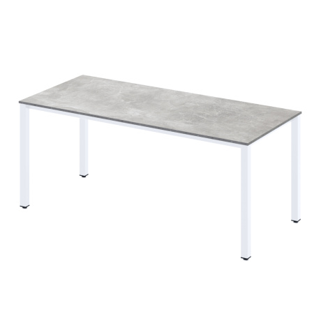 Стол Сеул (2000х800), ЛДСП Бетон / Металлокаркас Белый