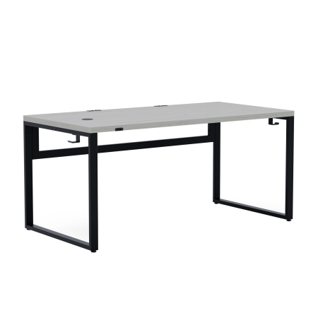 Стол Каир Смарт (1600х800), ЛДСП Дуб белый крафт \ Металлокаркас Черный