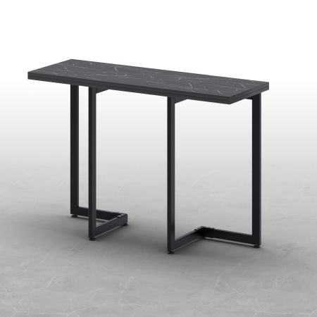 Стол-консоль Арлен 2, ЛДСП Мрамор неро / Металлокаркас Черный