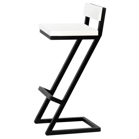 Стул барный Оберг 2, ЛДСП Белый / Металлокаркас Черный