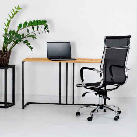 Стол-консоль Лиссабон 1, ЛДСП Дуб золотой крафт / Металлокаркас Черный