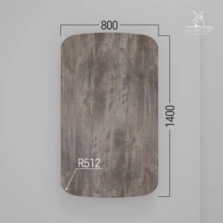 Столешница закругленная 1400х800х36, ЛДСП Сосна пасадена