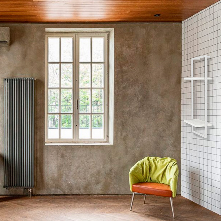 Полка навесная каркасная 300x150x700, ЛДСП Белый / Металлокаркас Белый