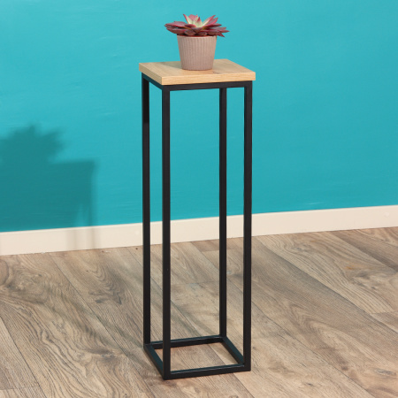 Подставка декоративная 210x210x700, ЛДСП Дуб золотой крафт / Металлокаркас Черный Подставка декоративная 210x210x700, ЛДСП Дуб золотой крафт / Металлокаркас Черный