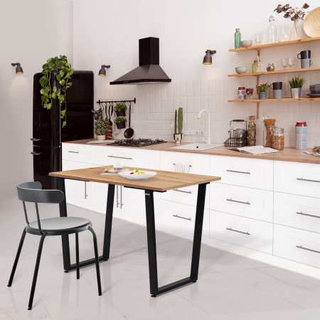 Стол Уэльс (1000х700) 18мм, ЛДСП Дуб золотой крафт / Металлокаркас Черный