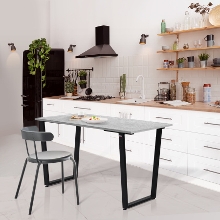 Стол Уэльс (1200х700) 18мм, ЛДСП Бетон / Металлокаркас Черный