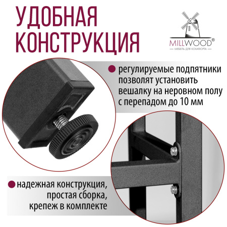 Прихожая Сканди 6, ЛДСП Бетон / Металлокаркас Графит Прихожая Сканди 6, ЛДСП Бетон / Металлокаркас Графит