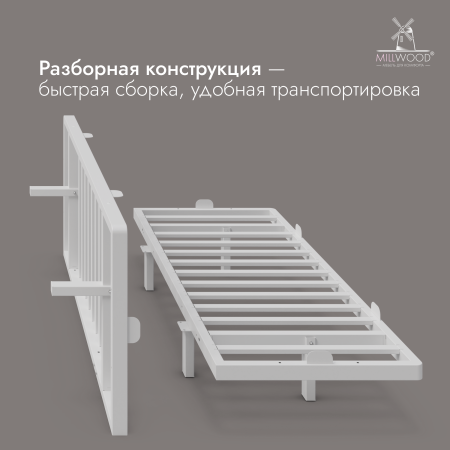 Кровать двуспальная Афина с RGB-подсветкой (2000х1800), Металлокаркас Белый