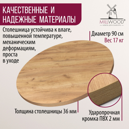 Столешница D900х36, ЛДСП Дуб золотой крафт Столешница D900х36, ЛДСП Дуб золотой крафт