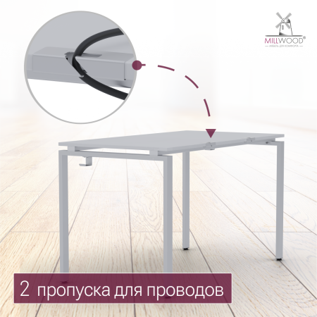 Стол Сиэтл (1600х700) 18 мм, ЛДСП Белый / Металлокаркас Белый