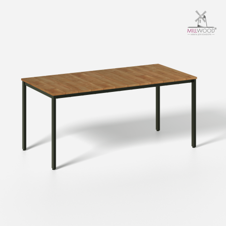 Стол Сеул Рустик (1650х800) Сосна коричневая \ Металлокаркас Черный