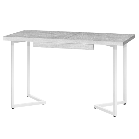 Стол раздвижной Лондон (1200/1600х800), ЛДСП Бетон / Металлокаркас Белый