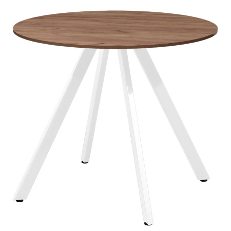 Стол Олесунн (D900) 18мм, ЛДСП Дуб табачный крафт / Металлокаркас Белый