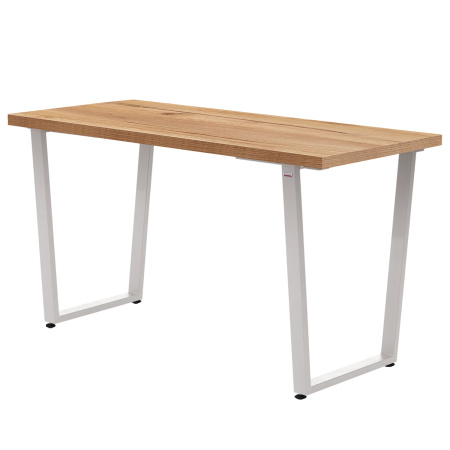 Стол Уэльс (1300х650) 36мм, ЛДСП Дуб золотой крафт / Металлокаркас Белый