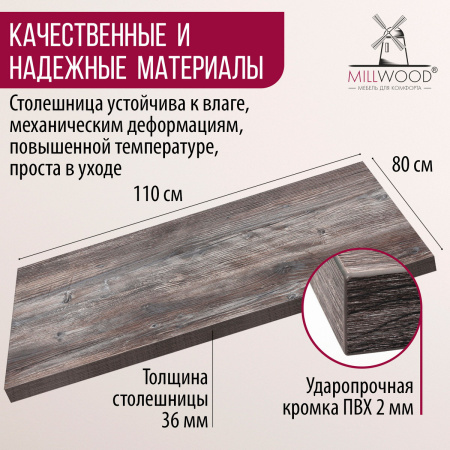 Столешница 1100х800х36, ЛДСП Сосна пасадена