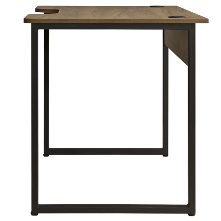 Стол Гонконг с вырезом (1300х700) 18 мм, ЛДСП Дуб табачный крафт / Металлокаркас Черный