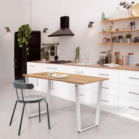 Стол Уэльс (1200х700) 18мм, ЛДСП Дуб золотой крафт / Металлокаркас Белый