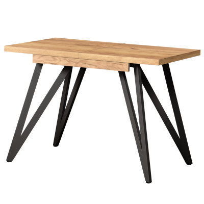 Стол раздвижной Женева 3 (1000/1400х600), ЛДСП Дуб золотой крафт / Металлокаркас Черный