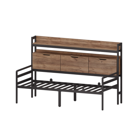 Кровать Чикаго односпальная со стеллажом и RGB-подсветкой