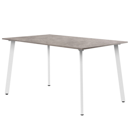 Стол Шанхай (1300х800) 18мм, ЛДСП Бетон / Металлокаркас Белый