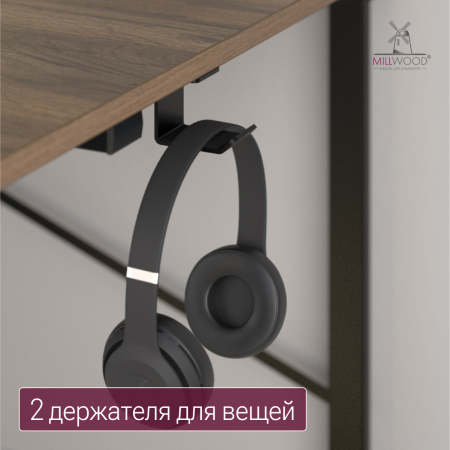 Стол компьютерный Бостон (1600х800), ЛДСП Дуб табачный крафт \ Металлокаркас Черный