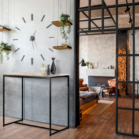 Стол барный Сидней (1200x600), ЛДСП Дуб белый крафт / Металлокаркас Черный