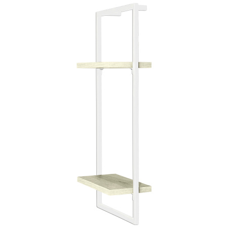 Полка навесная каркасная 300x150x700, ЛДСП Дуб белый крафт / Металлокаркас Белый Полка навесная каркасная 300x150x700, ЛДСП Дуб белый крафт / Металлокаркас Белый