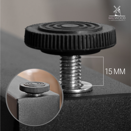 Стол Сплит с вырезом двухместный, ЛДСП Дуб табачный крафт \ Металлокаркас Черный