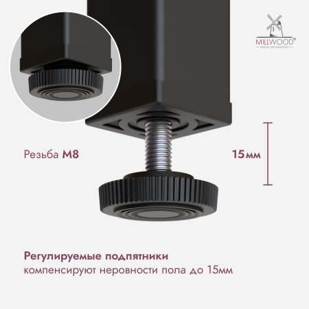 Модульная система хранения Мадрид 1000 мм, ЛДСП Дуб табачный крафт \ Металлокаркас Черный