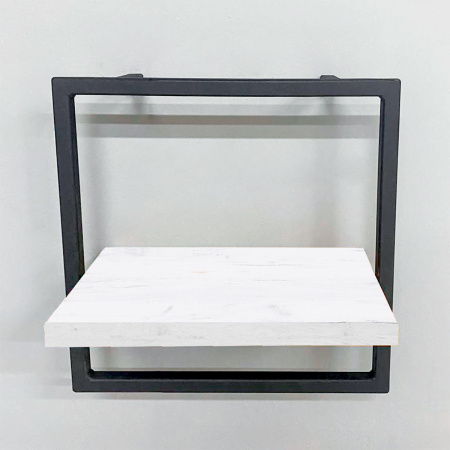 Полка навесная каркасная 300x150x300, ЛДСП Дуб белый крафт / Металлокаркас Графит