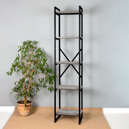 Стеллаж Лофт СН-2, ЛДСП Сосна пасадена / Металлокаркас Черный