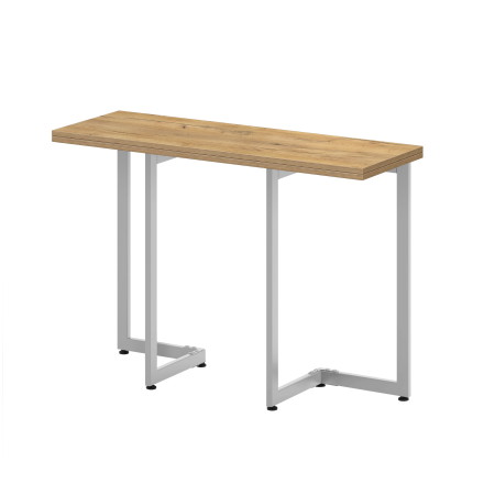 Стол-консоль Арлен 1, ЛДСП Дуб золотой крафт / Металлокаркас Белый