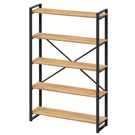 Стеллаж Лофт CH-4, ЛДСП Дуб золотой крафт / Металлокаркас Графит