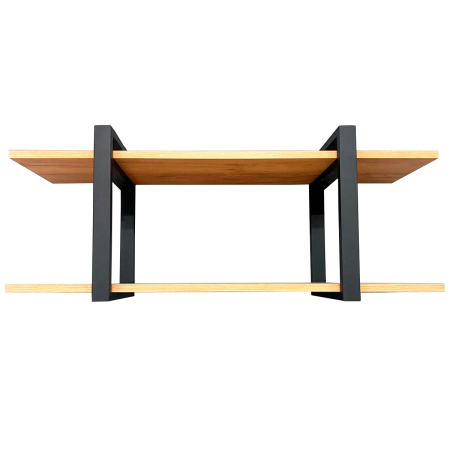 Полка настенная 1000х300х400, ЛДСП Дуб золотой крафт / Металлокаркас Графит